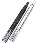 Full Extension Drawer Slides With No Squeak Glide, Three Section Full Extend, Rebound Damping For Smooth Open, 14 Inch