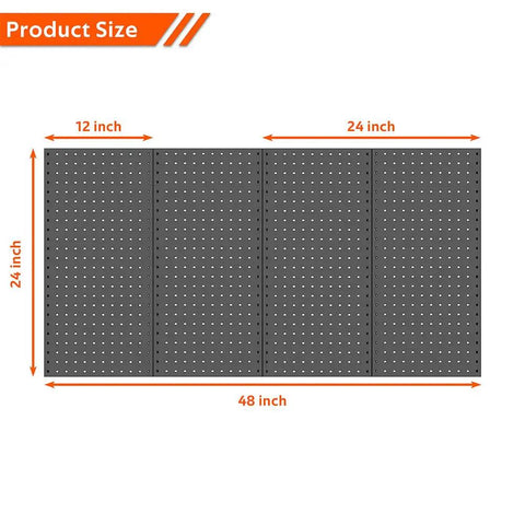4 Pack Metal Pegboard Wall Panels For Garage Tool Storage And Organization, Durable Wall Mount Peg Boards For Tools, size 48 x 24 inches