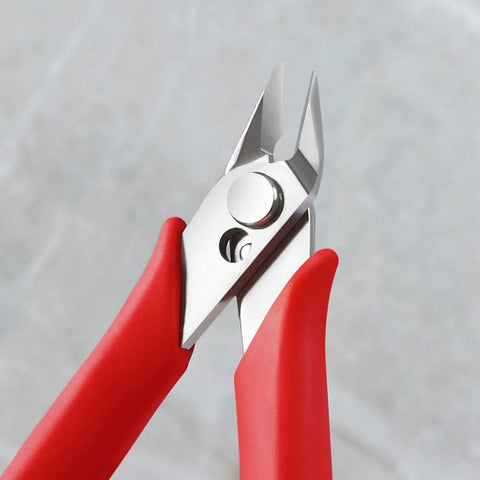 Precision Wire Cutters Flush Cutters For Electronics And Jewelry Making, 11 mm Heat Treated Carbon Steel Jaw, Red Handles