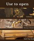 Ten Skeleton Keys on a Ring Set for Antique Furniture Restoration, unlocking cabinets, dresser drawers, roll top desks
