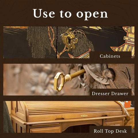 Totally Authentic Hollow Barrel Skeleton Key With Glossy Brass Plating And Heavy Duty Zinc Core Works Like A Charm On Antique Dresser Drawers Wooden Cabinet Doors And Traditional Grandfather Clocks