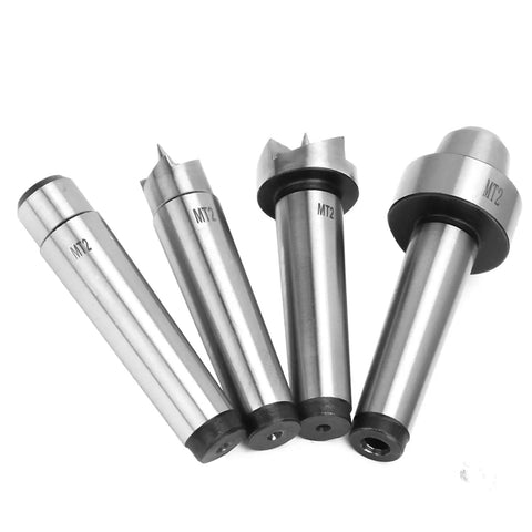 Essential 4 Piece Wood Turning Center Set With Spur And Cup Tool For Lathe Spindle Work, Includes steel MT2 tools for precise cutting