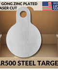AR500 One Quarter Inch Pistol Gong Targets For Range Day Shooting, Zinc Plated USA Steel, Laser Cut Durable Targets