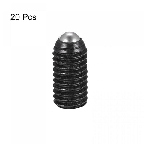 Hardcore Spring Loaded Ball Plunger Set Screws, 20 Pack M8 X 16mm High Carbon Steel Hex Drive Grub Bolts, single plunger detail view.