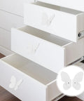 Butterfly Cabinet Handles And Drawer Knob Set In Vintage White Finish Easy Grip Metal Pulls For Dresser And Kitchen Cabinets Wardrobes Shoe