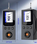 Pro Grade Surface Roughness Tester With 5 Micron Diamond Stylus, High Precision Digital Profilometer For Engineering And Lab Use, Multi Parameter Surface Finish Meter Measuring Ra Rz Rq Rt Rp Rv Rsk Rku And More, front and side view with dimensions