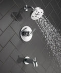 Trinsic 14 Series Tub And Shower Trim Kit With H2Okinetic PowerDrench Shower Head Chrome Finish Single Function Spray