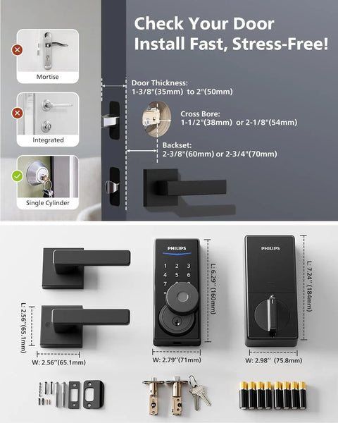 Smart Wireless Deadbolt Lock With Two Durable Lever Handles Featuring Stress Free Keyless Entry Keypad For Primary Front Doors Quick Swap Install And Genuine Home Security That Keeps Your Spot Locked And Loaded