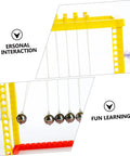 Newton's Cradle Desk Toy Set For Science Nerds And Curious Minds, plastic pendulum balls for stress relief and learning