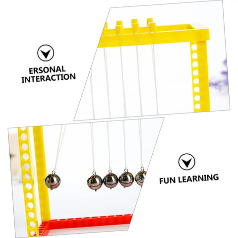 Newton's Cradle Desk Toy Set For Science Nerds And Curious Minds, plastic pendulum balls for stress relief and learning