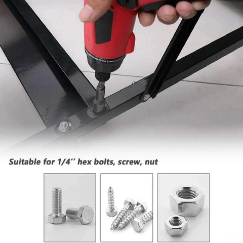 Heavy Duty 5 Piece Chrome Vanadium Steel Hex Socket Drill Adapters Set For Screwdrivers And Hand Drills used on bolts