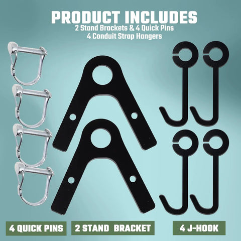 Conduit Target Stand Bracket Kit For Steel Targets DIY With Conduit Brackets Quick Pins And J Hook Hanging Brackets CNC Laser Cut Heavy Duty Target Mounts