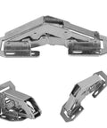 Hidden Cabinet Hinges With Soft Close, Cold Rolled Steel 10 Pack, Concealed Folding Door Hardware For Kitchen Cabinets And Wardrobes, Rust Resistant, Super Smooth Quiet Closing, three-angle view