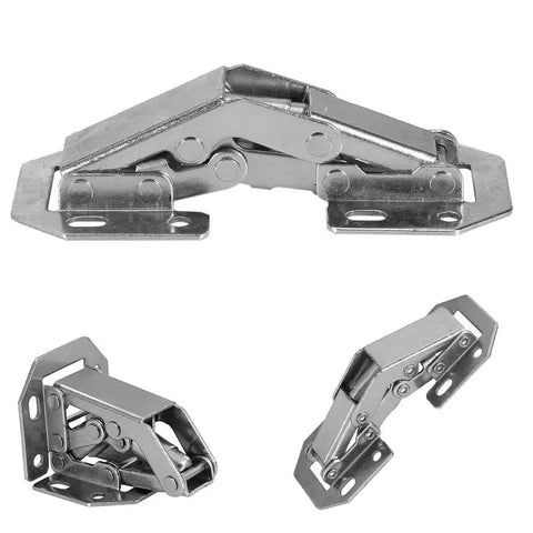 Hidden Cabinet Hinges With Soft Close, Cold Rolled Steel 10 Pack, Concealed Folding Door Hardware For Kitchen Cabinets And Wardrobes, Rust Resistant, Super Smooth Quiet Closing, three-angle view