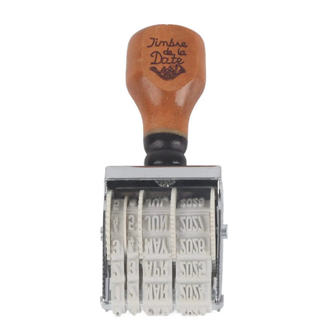 Smooth Operator Wooden Handle Roller Date Stamp Nifty Rubber Seal for stamping clear dates on crafts.