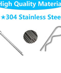 304 stainless steel cotter pin and R clip from 302-Piece Cotter Pin And R Clip Assortment Kit In 13 Sizes by SpzcdZa