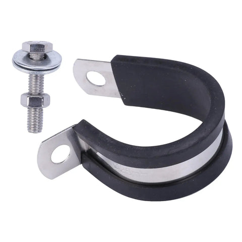 Fuel Supply Line Assembly Kit That Fixes Your Chevy Silverado Or GMC Sierra 1500 Truck From 2004 To 2007 Classic Models Perfect For V8 Gas Engines Without E85 Flex Fuel Issues. black rubber and stainless steel fuel line clamp with bolt
