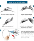 Grab This Awesome Worm Gear Hose Clamp Kit With 304 Stainless Steel Straps That Offer A Tight Positive Grip For Any Pipe Ducting Job Without Slipping Or Stretching Under Pressure So You Can Fix It Fast. DIY hose clamp kit with 304 stainless strap and cutter steps