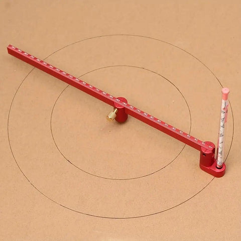 Kickass Shop Tested 300Mm Woodworking Compass Tool Crafted From Heavy Duty Aluminum Alloy Circle Marking Gauge with drawn circles.