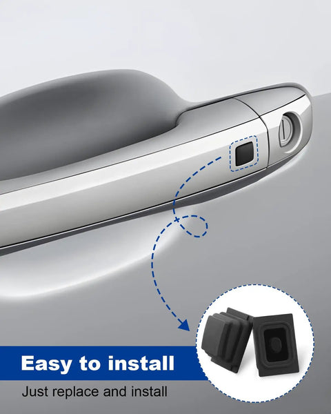 Exterior Door Handle Buckle Induction Button For Hyundai Tucson 2015 2016 2017 2018 2019 2020 2 Pack Rubber Upgrade shown before install