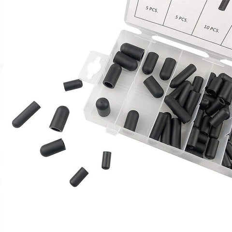 Six Size Vacuum Hose Caps Kit with 80Pcs for Automotive Carb Lines, Includes 3/8 In, 5/16 In, 1/4 In, 7/32 In, 3/16 In and 5/32 In Caps