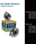 Two Piece Front Wheel Bearing And Hub Assembly Set For 2005 Ford F150 4WD Front Left And Right 6 Lug Wheels Compatible With 2005 2006