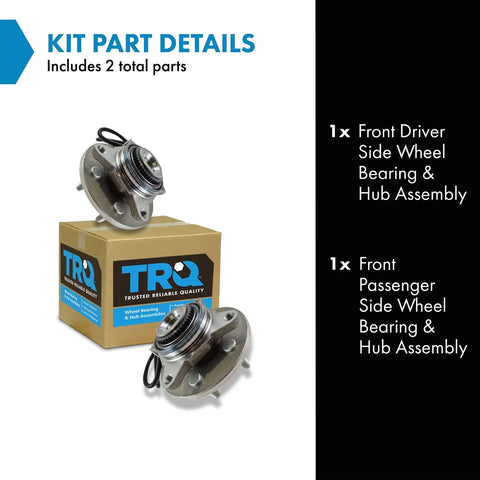 Two Piece Front Wheel Bearing And Hub Assembly Set For 2005 Ford F150 4WD Front Left And Right 6 Lug Wheels Compatible With 2005 2006