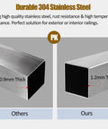 Comparison of 0.9mm vs 1.2mm thick durable stainless steel for Super Heavy Duty Stainless Steel Glass Railing Baluster Post Clamp.