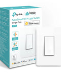HomeKit Smart Light Switch That Plays Nice With Siri, Alexa, And Google Home, 2.4GHz Wi Fi, Single Pole, Neutral Wire Required, No Hub Needed, UL Certified, White