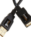 Premium High Speed Usb Extension Cable Male To Female Six And A Half Feet Long Hella Reliable Black Cord With Gold Plated Connectors For Laptops Printers Straight Up Plug Connection, featuring black connectors.