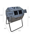 42 Gallon Black Outdoor Garden Compost Tumbler Bin With Dual Chambers Rotating For Continuous Composting And Yard Waste Fully Assembled Easy Setup No Tools Needed Durable Construction