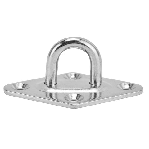 4 Pack Stainless Steel Pad Eye Hooks Set For Heavy Duty Ceiling Mounts And Wall Hangers, Snap Hooks And Pad Eye Plate Kit for hammocks