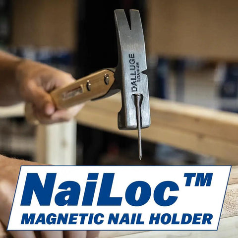16oz Titanium Framing Hammer With Magnetic Nail Holder And Smooth Face, a builder using the hammer with nail guide feature