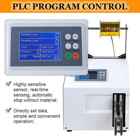 Plug And Play Automatic Twist Tie Packing Machine With Five Premium Gold Metallic Wire Rolls Fast Electric Bag Sealer control panel