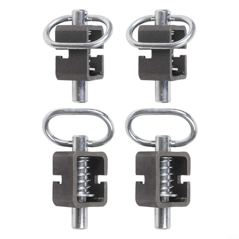 Badass Heavy Duty Trailer Gate Spring Latch Assembly Weld On Five Eighth Inch Steel Tube with spring loaded pin for secure locking.