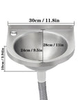 Wall Mounted Stainless Steel Hand Wash Basin For Small Spaces, A Real Space Saver, Durable 304 Stainless Sink, 30x28x10 cm dimensions