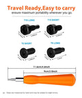 Doorbell Screw Kit With Twenty Replacement Screws And An Orange Universal Screwdriver Bits T6 Short T6 Long T15 Short T15 Long For Doorbell Second Gen And Pro Models Easy Install And Durable Gear For Quick Home Fix showing screwdriver and screw measurements.