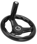 Boss-Grade 160mm Round Digital Handwheel for Milling Machines and Lathes, black with detachable handle.