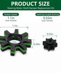 Two Piece Electric Power Steering Shaft Coupler With Integrated Motor Damper Bushing Kit sizes, rubber gasket 1.1in, coupler bushing 0.55in.
