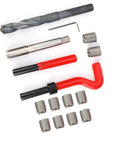 Fifteen Piece Stainless Steel Helicoil Thread Insert Repair Kit M14x1.5 Drill Set for Radiators Automotive Parts Separation Equipment and Heavy Machinery Maintenance