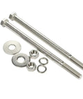 Heavy Duty 3/8-16 Inch Hex Head Bolts With Nuts And Thick Flat And Lock Washers, Partially Threaded, Stainless Steel 18-8 Plain Finish