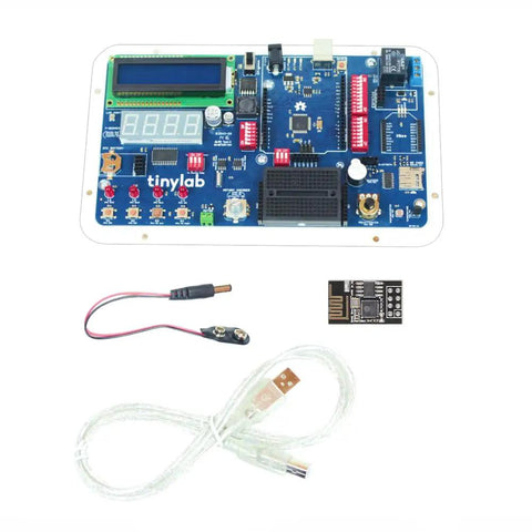 Arduino Compatible Starter Kit With 20 Modules, Step By Step Coding Guide, Noob Friendly Electronics Kit For Beginners, Prototyping Board For Makers, Learn Electronics And Build Projects Fast, TinyLab board and cables