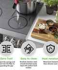 Stainless Steel Stove Gap Filler Between Counter And Range Edge, Heat Resistant, Easy To Clean, Brushed Black Finish, 1 Pair