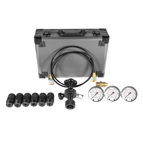 Hydraulic Nitrogen Accumulator Pressure Test Kit With 3 Gauges And 7 Adapters For 10 25 40 MPa And 1500 3600 6000 PSI Gas Charging Tools Pro Grade