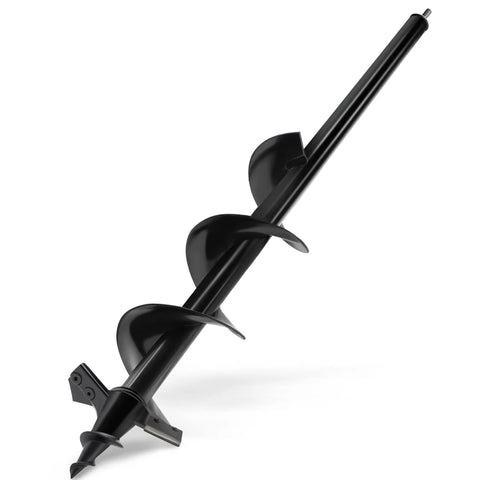 Beefed-Up Heavy Duty Auger Drill Bit For Planting 4 Inch By 24 Inch Twin Blade Post Hole Digger With Half Inch Hex Drive shown