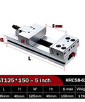 Heavy Gauge 5 Inch Bench Vise With Wide Jaw Opening And Rock Solid Clamping Force For Cnc Machining Centers and Workshop Fixtures.