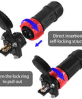Beefed Up Trolling Motor Plug And Receptacle Set For 12V 24V 36V And 48V Boats, Waterproof Marine DC Power Connector Kit with self-locking design