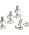 M6 T Slot Nuts And Bolts Set For 3030 Aluminum Extrusion, Drop-In Hammer Head T-Bolts With Hex Flange Nuts, 20mm Screw Length