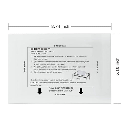 Paper Shredder Sharpening And Lubricant Sheets Pack Of 50 For Home And Office Use Keeps Blades Sharp Prevents Jams Easy To Use Also Cleans And Lubricates Works With Most Shredders, 8.74 x 6.10 inch sheet