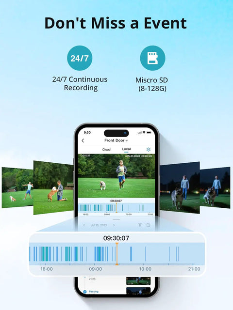 Two Pack Outdoor Security Camera With 2K Color Night Vision For Crisp Details 180 Degree Pan Wired And WiFi Compatible 24 Seven Recording display